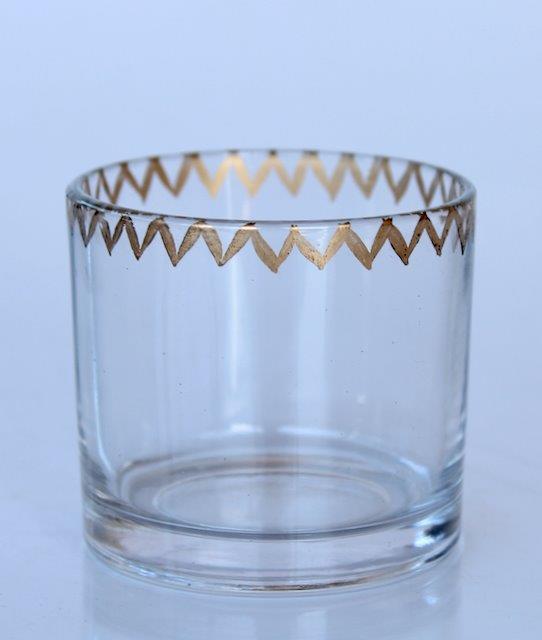 Extra Small Gold Edged Glass Votive